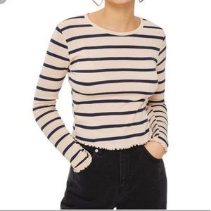 Topshop Striped Crop Top Size 8
